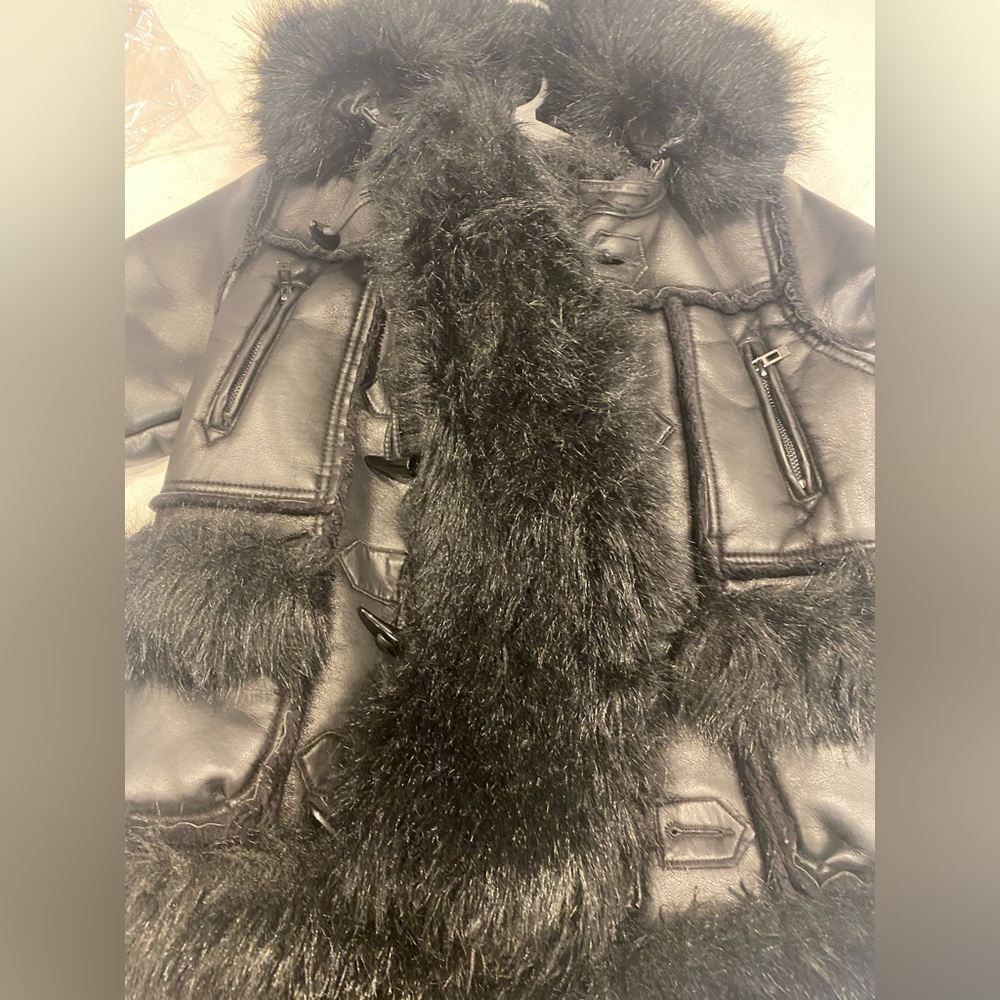 Jordan Craig Coat black leather coat